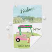 Serviette De Golf Fun Glam Golf Panier Best Grandma Nom personnalisé (En situation)
