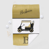 Serviette De Golf Fun Glam Golf Panier Monogramme Nom (En situation)