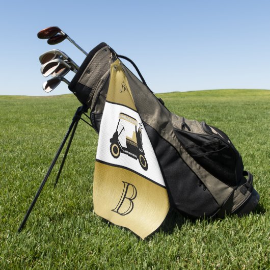Serviette De Golf Fun Glam Golf Panier Monogramme Nom (Vert)
