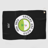 Serviette De Golf Fun Golf Greens Fore Golfer Funny Humour sur mesur (Horizontal)