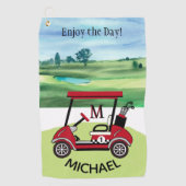 Serviette De Golf Fun Guy Cadeau Golf Panier Nom personnalisé (Devant)