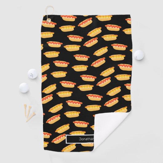 Serviette De Golf Fun Hot Dogs (En situation)