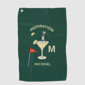 Serviette De Golf Fun Inspirational 19th Hole Cocktail Monogram Name (Devant)