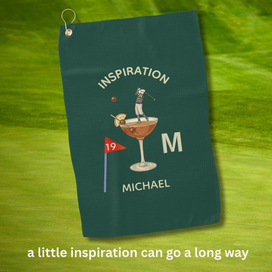 Serviette De Golf Fun Inspirational 19th Hole Cocktail Monogram Name