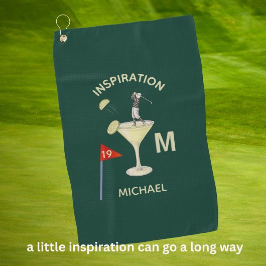 Serviette De Golf Fun Inspirational 19th Hole Cocktail Monogram Name