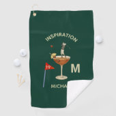 Serviette De Golf Fun Inspirational 19th Hole Cocktail Monogram Name (En situation)