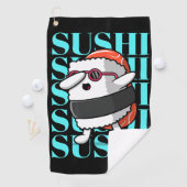 Serviette De Golf Fun Kawaii Sushi Dab (En situation)