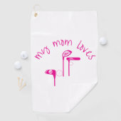 Serviette De Golf Fun "My Mom Loves Golf" Bright Pink  (En situation)