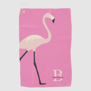 Serviette De Golf Fun Pink Flamant rose Pro Fête des Mères Monogramm