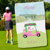 Fun Pink Golf Panier Pittoresque Nom personnalisé