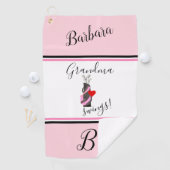 Serviette De Golf Fun Pink Golf sac Monogramme (En situation)