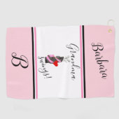Serviette De Golf Fun Pink Golf sac Monogramme (Horizontal)