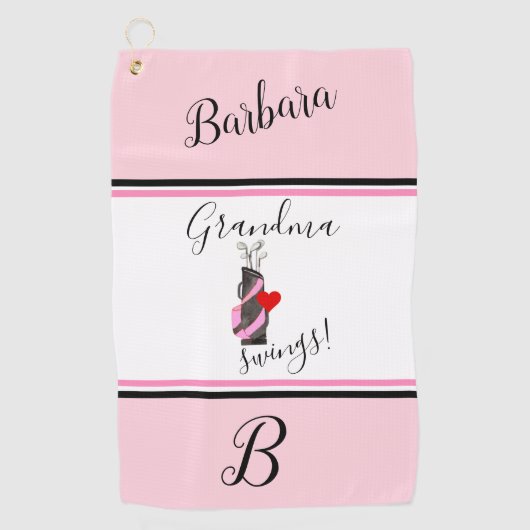 Serviette De Golf Fun Pink Golf sac Monogramme (Devant)