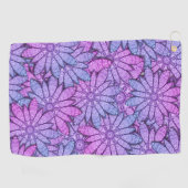 Serviette De Golf Fun Purple Flowers (Horizontal)
