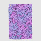 Serviette De Golf Fun Purple Flowers (Devant)