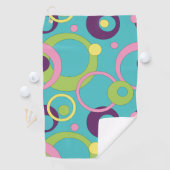 Serviette De Golf Funky Blue Circles Golf Serviette (En situation)