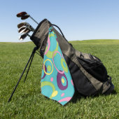 Serviette De Golf Funky Blue Circles Golf Serviette (Vert)