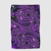 Serviette De Golf Funky Bold Boho Purple Digital Abstrait Fractal (Devant)