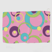Serviette de golf Funky Pink Circles (Horizontal)