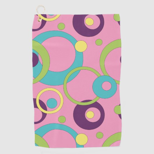 Serviette de golf Funky Pink Circles (Devant)