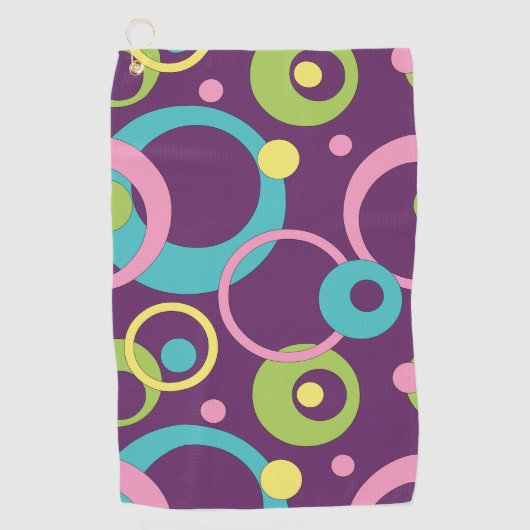 Serviette De Golf Funky Purple Circles Golf Serviette (Devant)