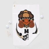 Serviette De Golf Funky Tortoise Chilling Monogramme (En situation)