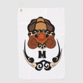 Serviette De Golf Funky Tortoise Chilling Monogramme (Devant)