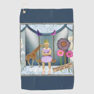 Serviette De Golf Funky Vintage Kid Altered Art Collage