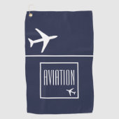 Serviette De Golf Funky White Plane Avion Pilote (Devant)