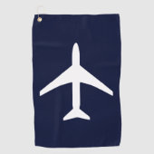 Serviette De Golf Funky White Plane Avion Pilote (Devant)