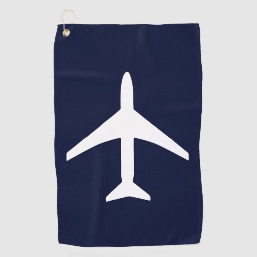 Serviette De Golf Funky White Plane Avion Pilote (Devant)