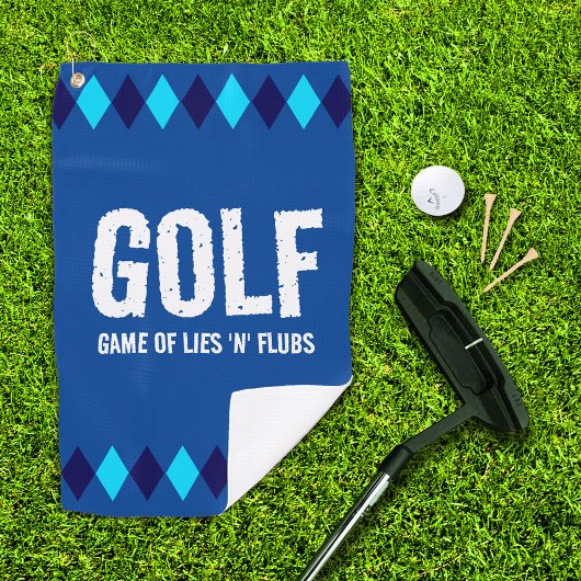 Serviette De Golf Funny Blue Jacquard Golf (Game of Lies 'n' Flubs)