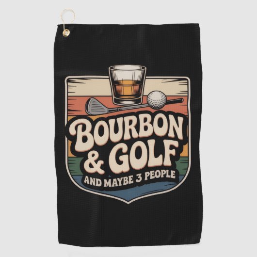 Serviette De Golf Funny Bourbon Golf Golfer Dad Gift (Devant)