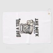 Serviette De Golf Funny Cat Dad Came Back With The Milk Vintage Shir (Horizontal)