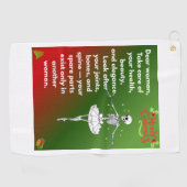 Serviette De Golf Funny Christmas Skeleton Wishes for woman Holiday  (Horizontal)
