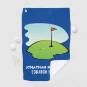 Serviette De Golf Funny Custom Name Scratch Golfer Modern (En situation)