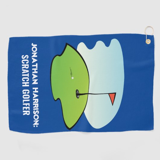 Serviette De Golf Funny Custom Name Scratch Golfer Modern (Horizontal)