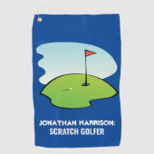 Serviette De Golf Funny Custom Name Scratch Golfer Modern (Devant)