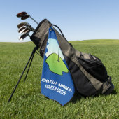 Serviette De Golf Funny Custom Name Scratch Golfer Modern (Vert)