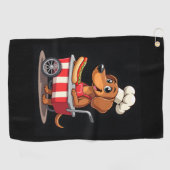 Serviette De Golf Funny Dachshund Chien Hotdog Sandwich Weenie Sauci (Horizontal)
