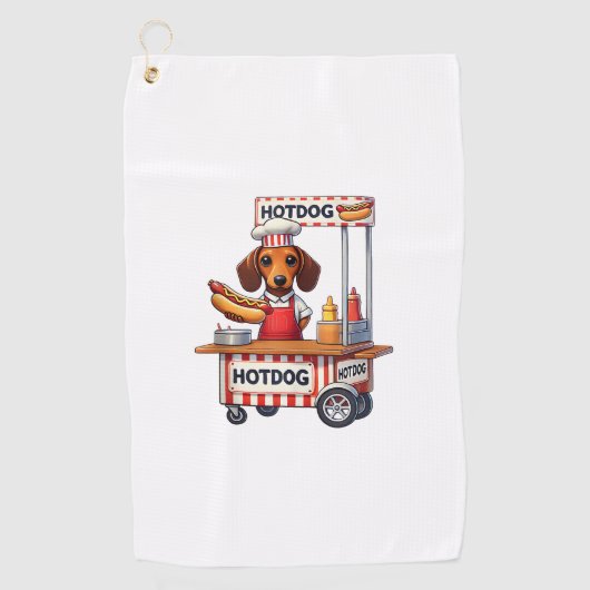 Serviette De Golf Funny Dachshund Chien Hotdog Sandwich Weenie Sauci (Devant)