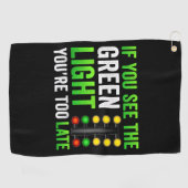 Serviette De Golf Funny Drag Racing Christmas Tree Drag Racer (Horizontal)