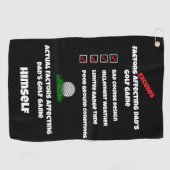 Serviette De Golf Funny Excuses Classique Noir et Blanc (Horizontal)