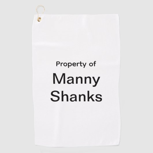 Serviette De Golf Funny Golf Gift Joke Name Manny Shanks (Devant)