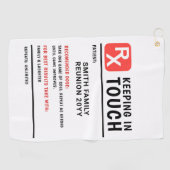 Serviette De Golf Funny Golf Prescription Famille Réunion Texte pers (Horizontal)