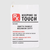 Serviette De Golf Funny Golf Prescription Famille Réunion Texte pers (Devant)