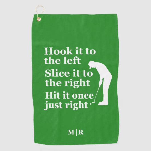 Serviette De Golf Funny Golf Thème Citation Hochez-le, découpez-le, (Devant)