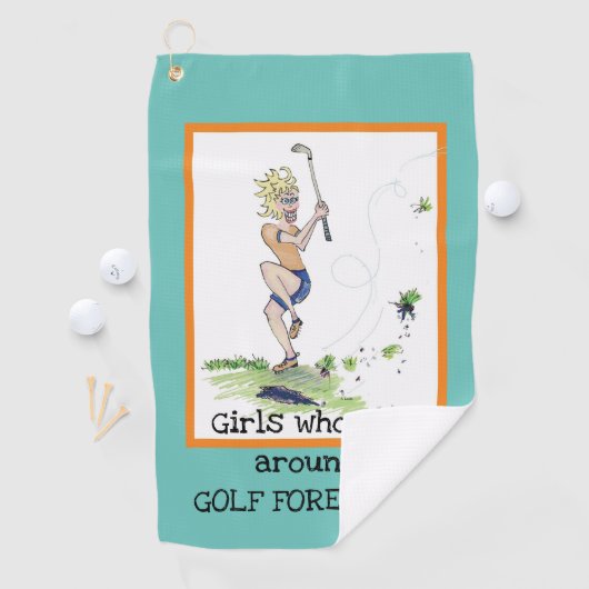 Serviette De Golf Funny Golf Towne (En situation)