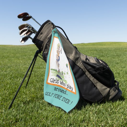 Serviette De Golf Funny Golf Towne (Vert)
