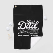 Serviette De Golf Funny Golfer meilleur papa par pair | Nom du monog (En situation)